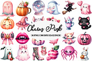 Charm Pink Halloween Clipart, an Illustration by Daily.Designs (Thumbnail 1 of 5)