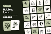 Animated Hobbies Icons, an Outline Icon by Prosymbols (Thumbnail 1 of 4)