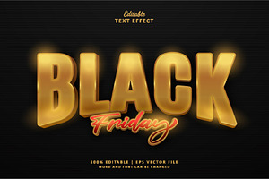 Text Effect Black Friday Gold