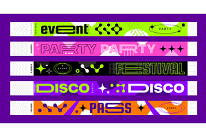 Event ticket bracelet mockup, an Object Illustration by Vector Tradition