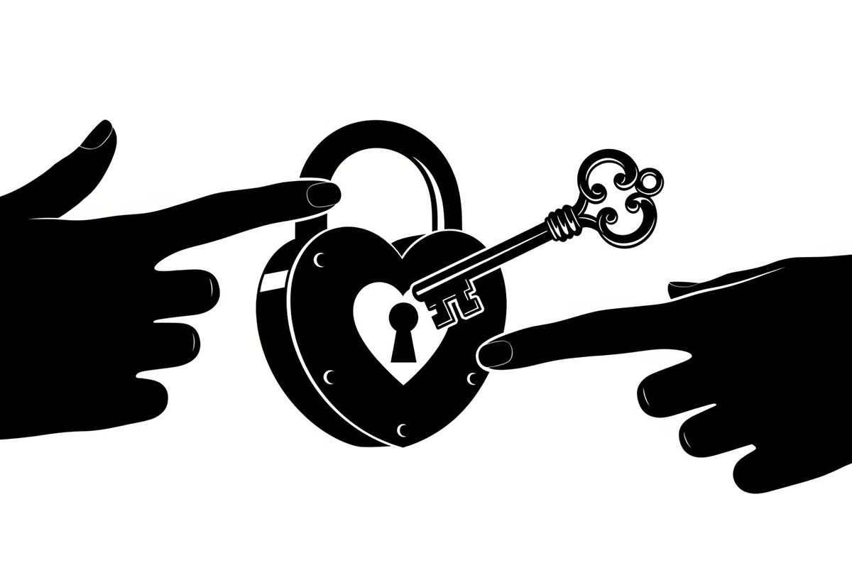 Heart Lock and Key Silhouette Icons, an Illustration by Designer_Momina (Photo 9 of 51)