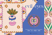 Evil Eyes Graphics Posters Patterns, a Graphic by Youandigraphics (Thumbnail 1 of 15)