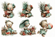 Whimsical Summer Teddy Bear Clipart, an Illustration by Designworld (Thumbnail 4 of 8)