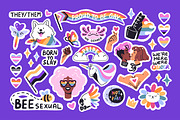 LGBTQ sticker pack set + patterns, a Graphic by PaperTrident (Thumbnail 1 of 4)