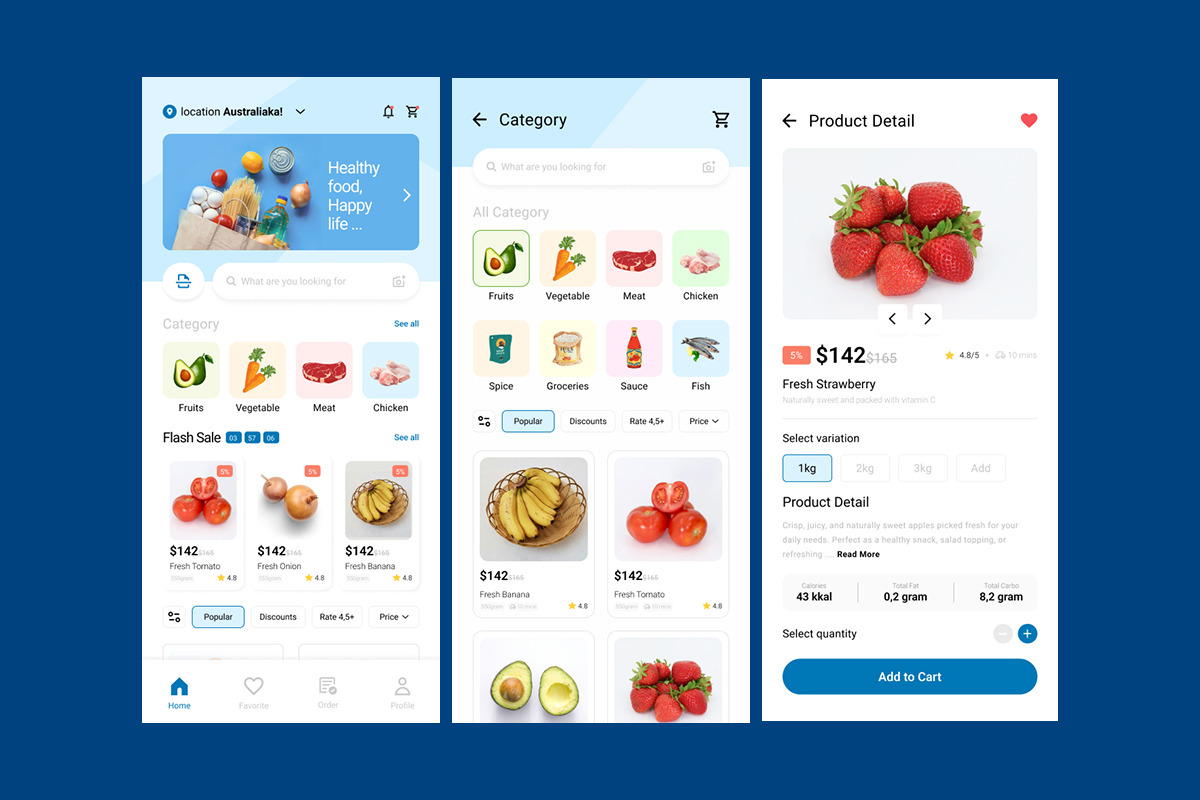 Daily Needs Shopping App UI Kit, an App Template by twinstd (Photo 4 of 5)