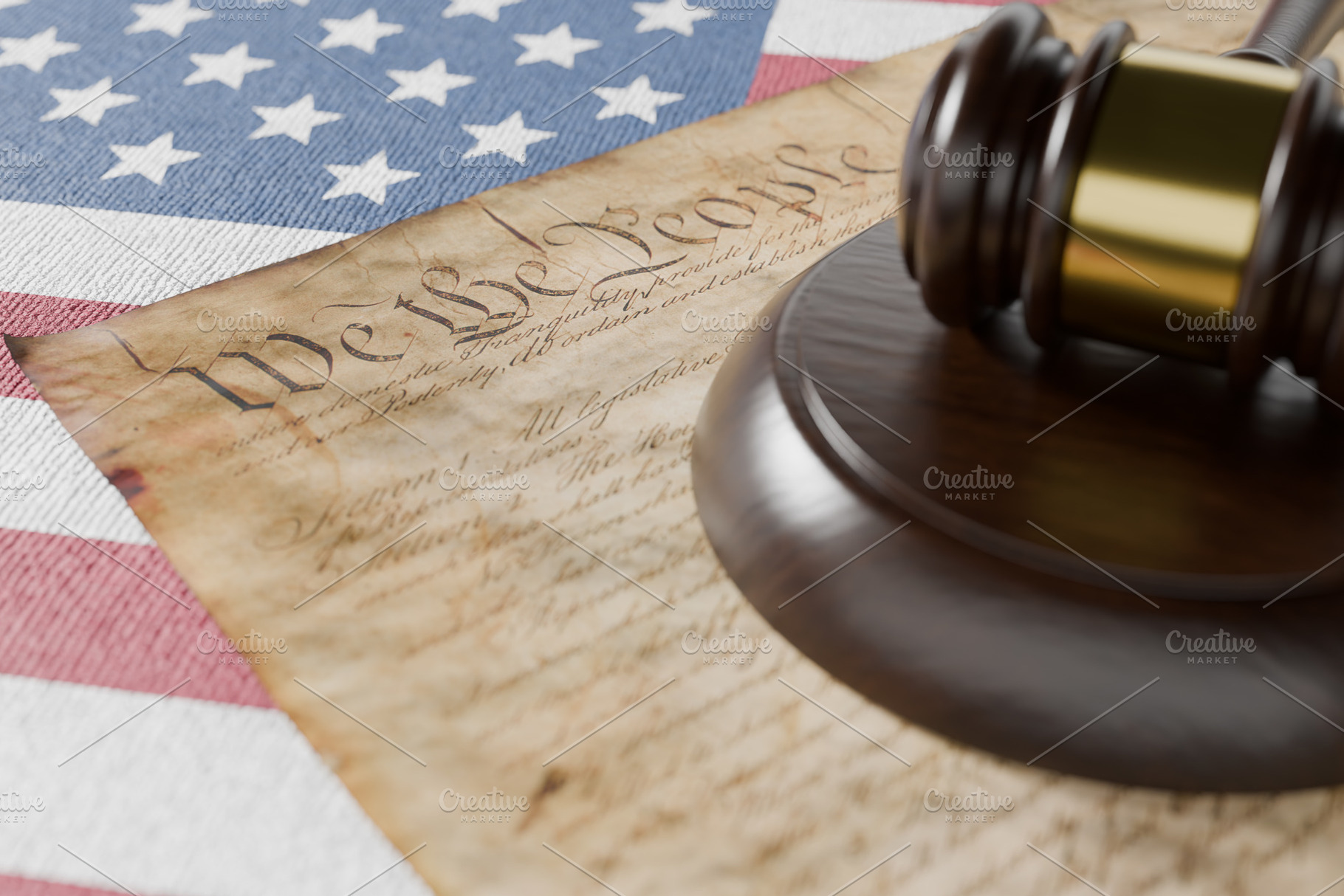 Gavel with Flag and US Constitution, a Business Photo by Andy Dean Photography