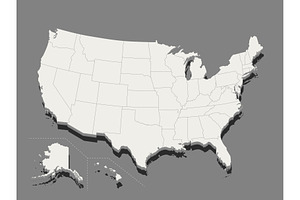 Minimalistic map of USA on dark back, an Empty State Illustration by AlexArt