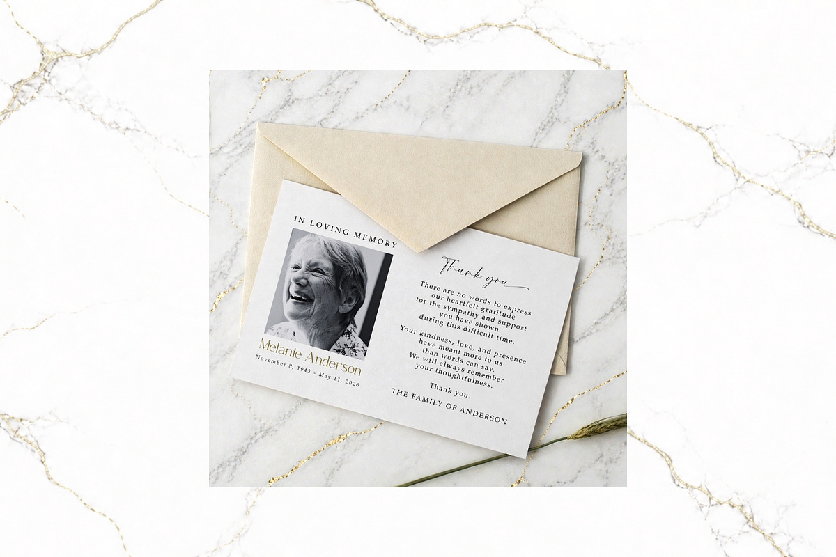 Funeral Thank You Card Canva FR002, a Card Template by TyphoonStudio (Photo 3 of 5)