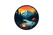 Sunset Forest Camping Badge Set, an Object Graphic by yasushie (Thumbnail 12 of 13)