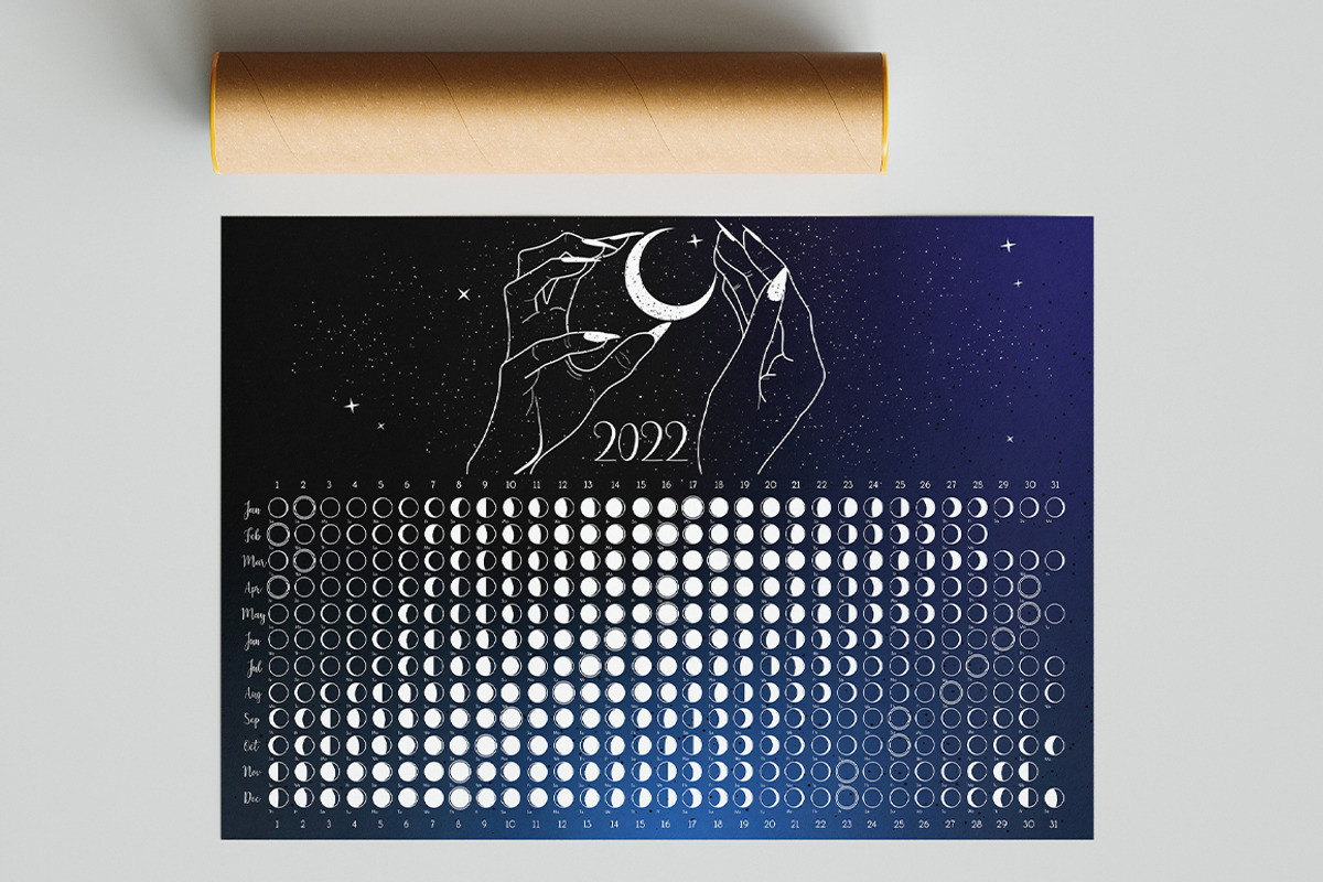 Moon Calendar 2022 La Luna, a Stationery Template by land art (Photo 2 of 5)