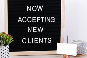 New Clients Letterboard Photo
