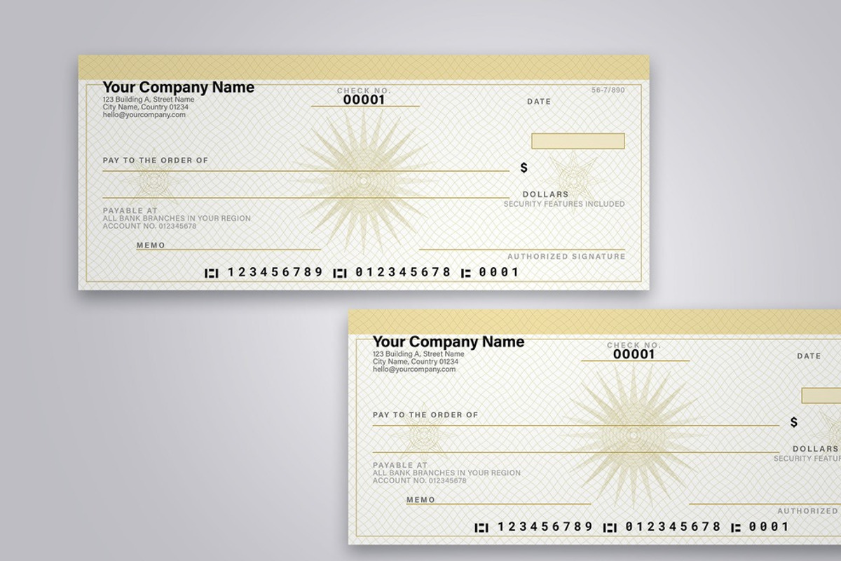Gold Business Check Template, a Stationery Template by DesignerCandies (Photo 2 of 2)