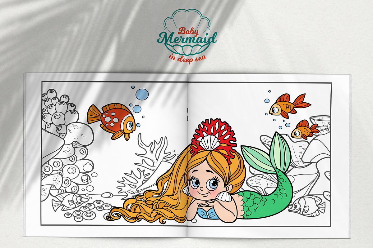 Baby mermaid in deep sea, an Illustration by Azuzlikus (Photo 8 of 11)