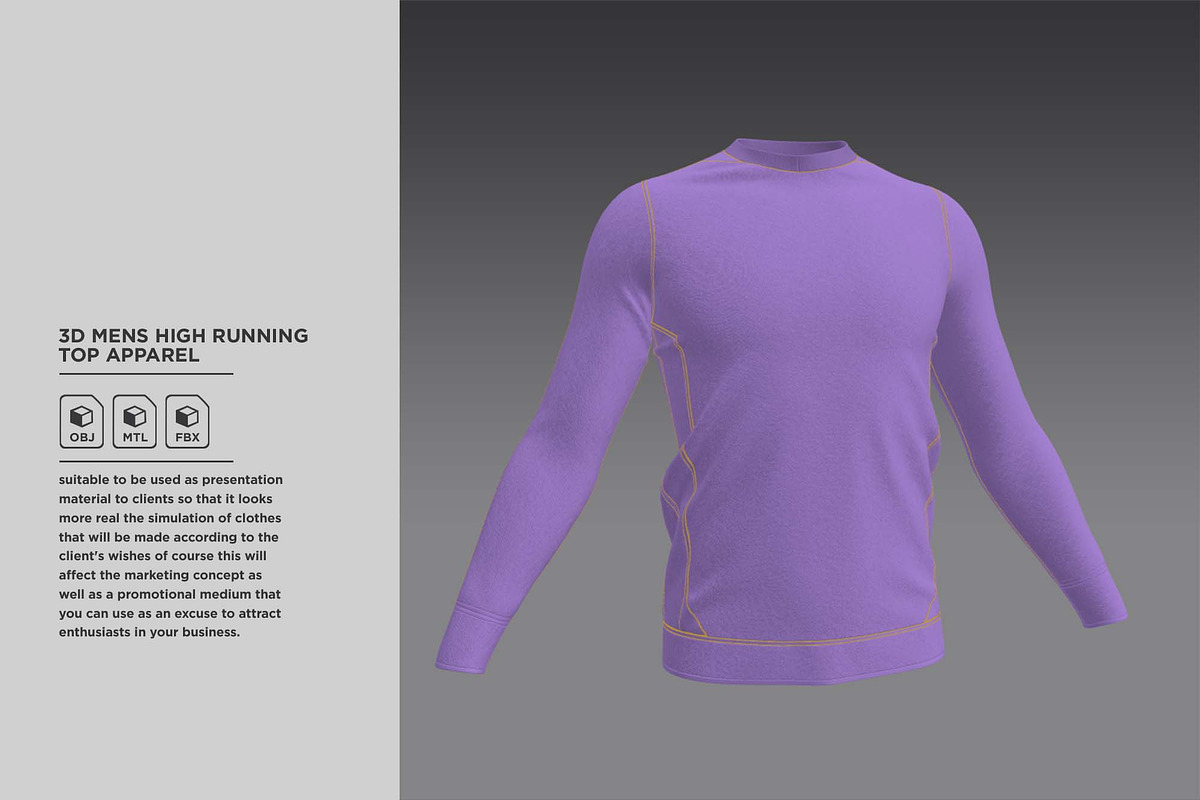 Mens High Running Top, an Object 3D Model by 3D Resource (Photo 3 of 4)