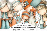 Whimsical Cute Mother's Day Clipart, an Illustration by Designking (Thumbnail 1 of 5)