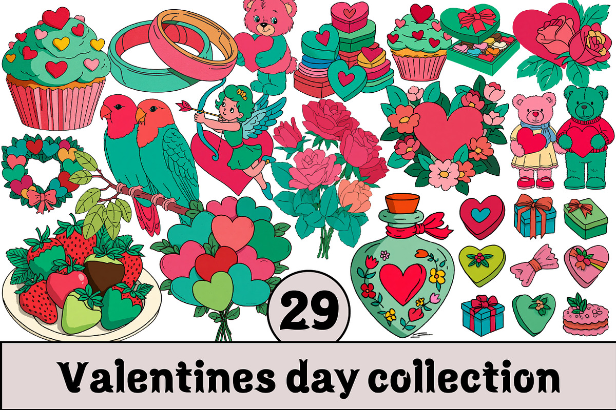 Valentines day collection, an Illustration by Design Market (Photo 1 of 3)