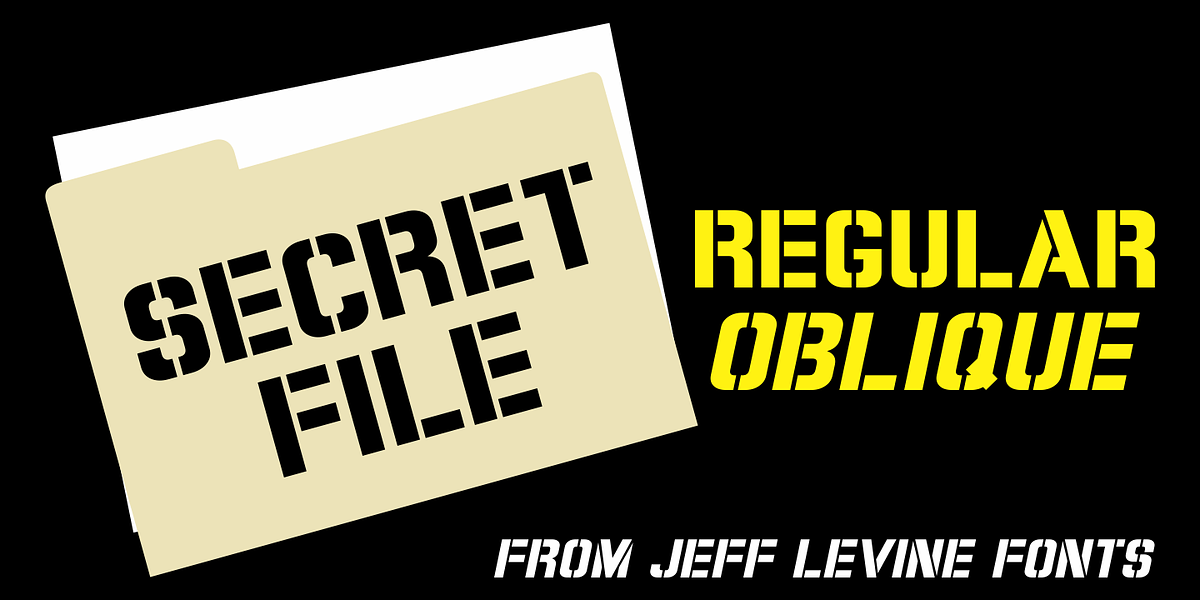 Secret File JNL, a Font by Jeff Levine Fonts (Photo 1 of 5)