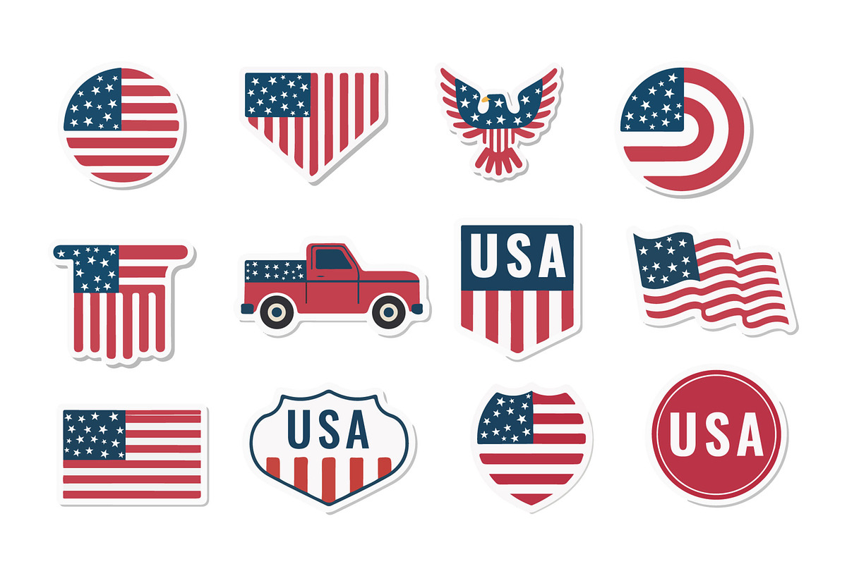 USA Flag Sticker, a Card Template by MightyDesign (Photo 3 of 5)