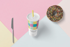 Long Disposable Paper Cup Mockups