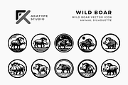 Wild Boar Vector Icon, an Icon by Akatype Studio (Thumbnail 1 of 3)