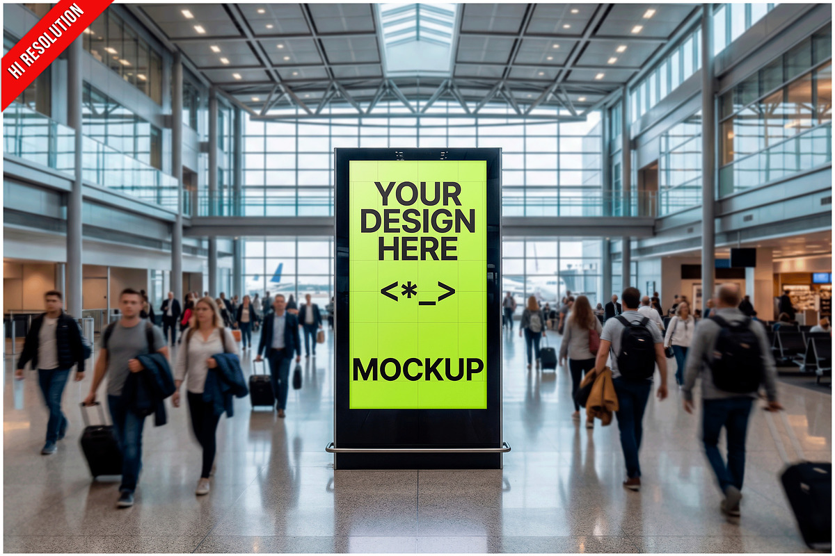 Vertical Billboard Airport Inter PSD
