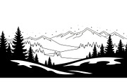 Abstract Snowy Landscape Silhouette, a Graphic by musafir_fashion (Thumbnail 7 of 13)