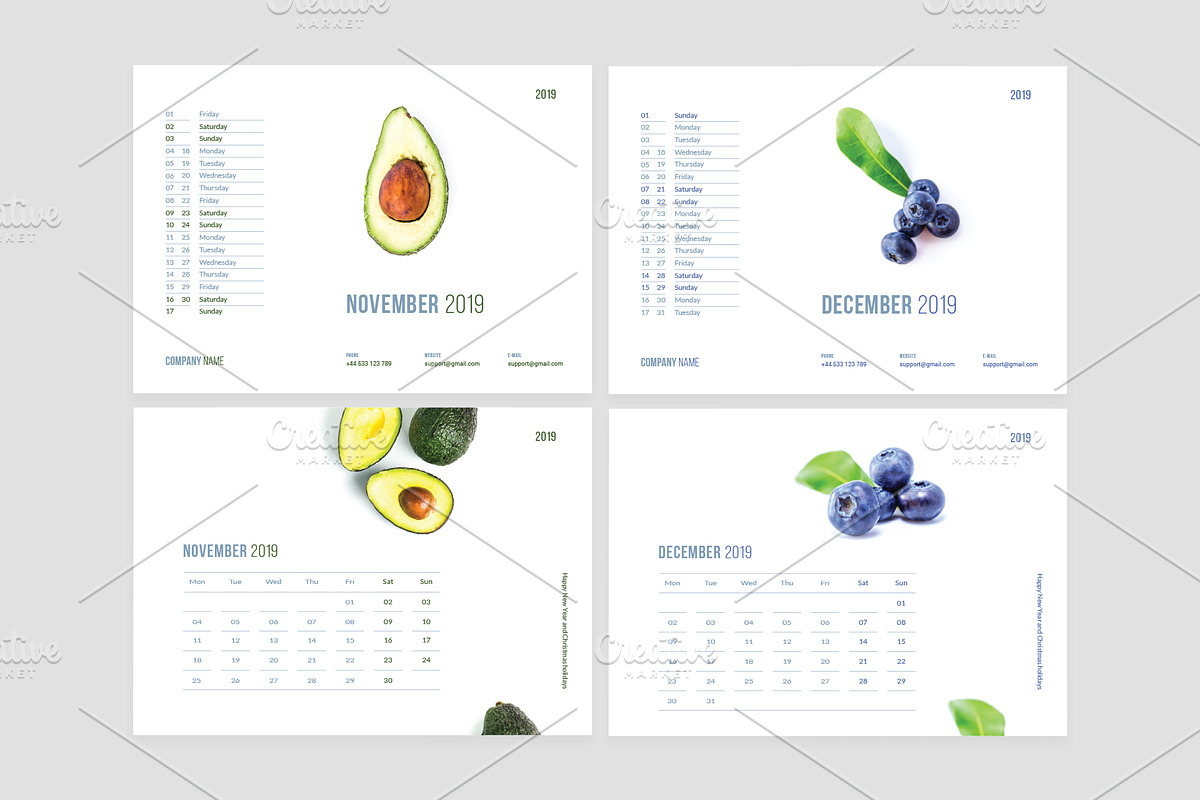 Desk Calendar for 2019, a Stationery Template by Vepix (Photo 13 of 13)