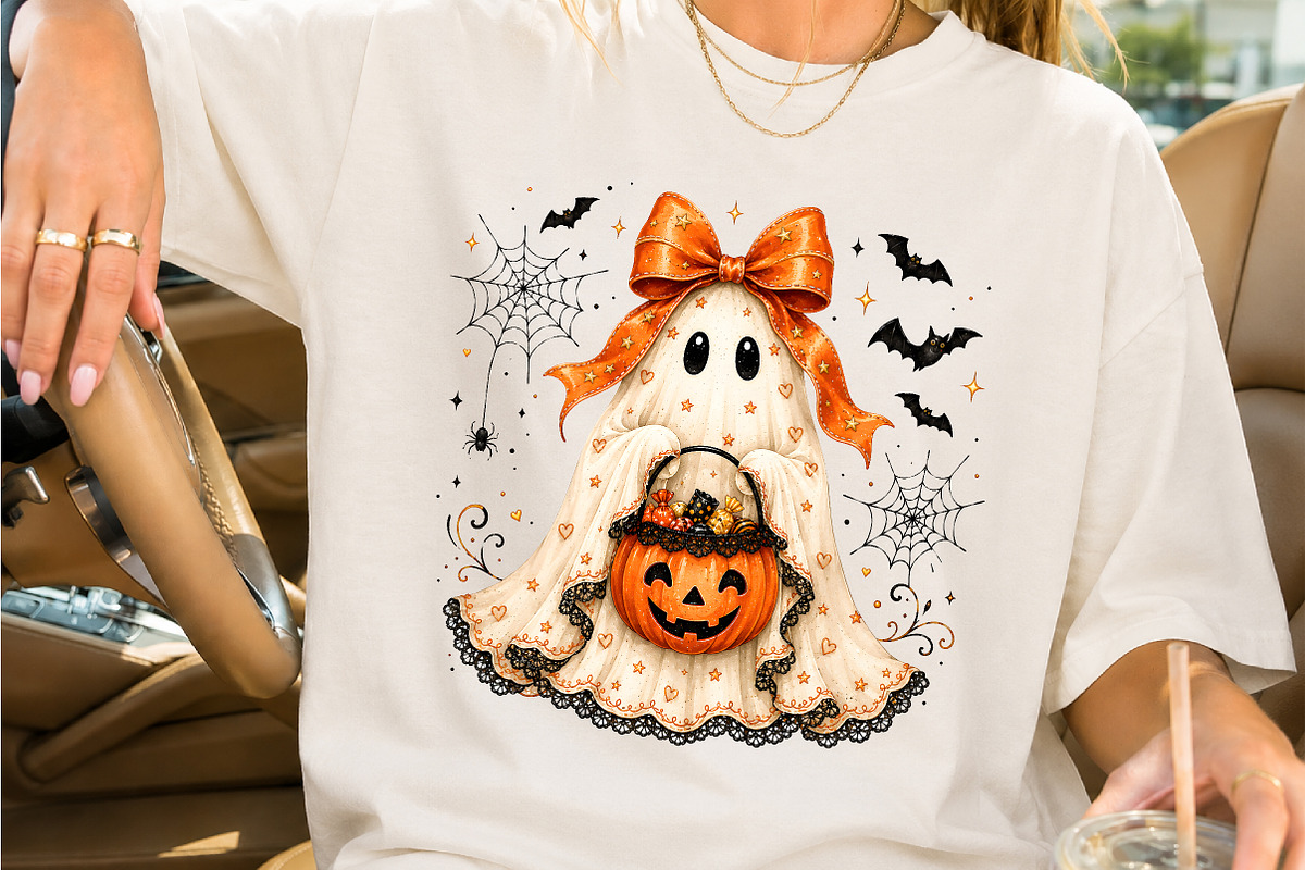 Coquette Halloween Ghost PNG, a Seasonal Illustration by Creative Art (Photo 2 of 3)