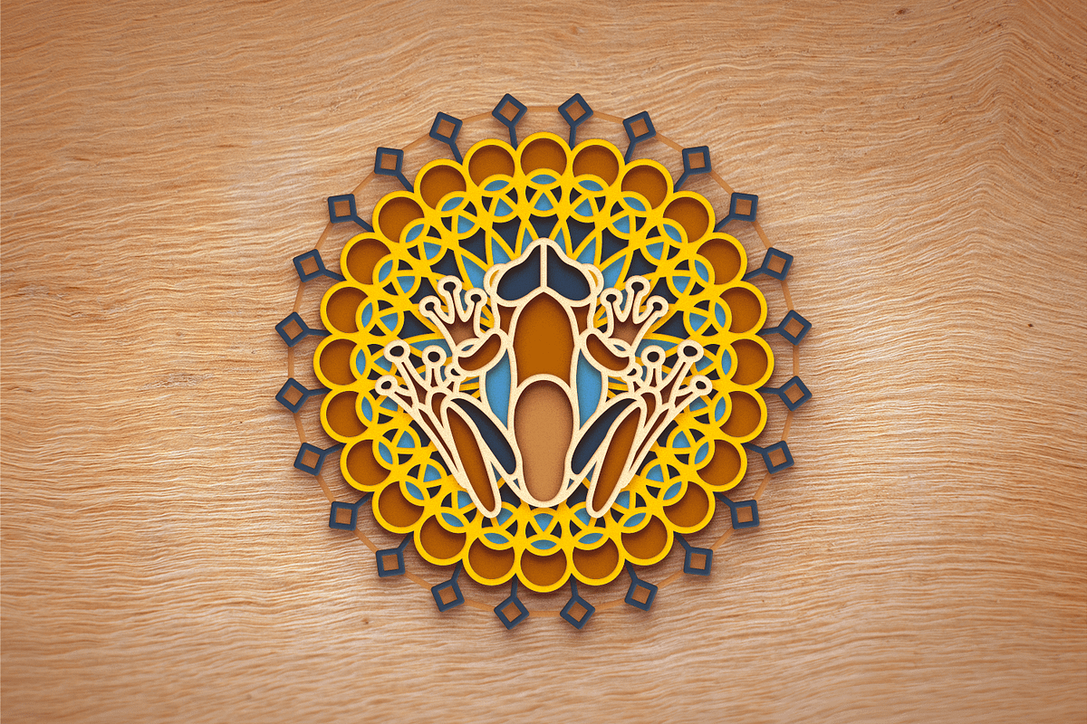 Frog 3D Mandala - SVG laser cut file, an Object Graphic by Arshad Ali (Photo 4 of 8)