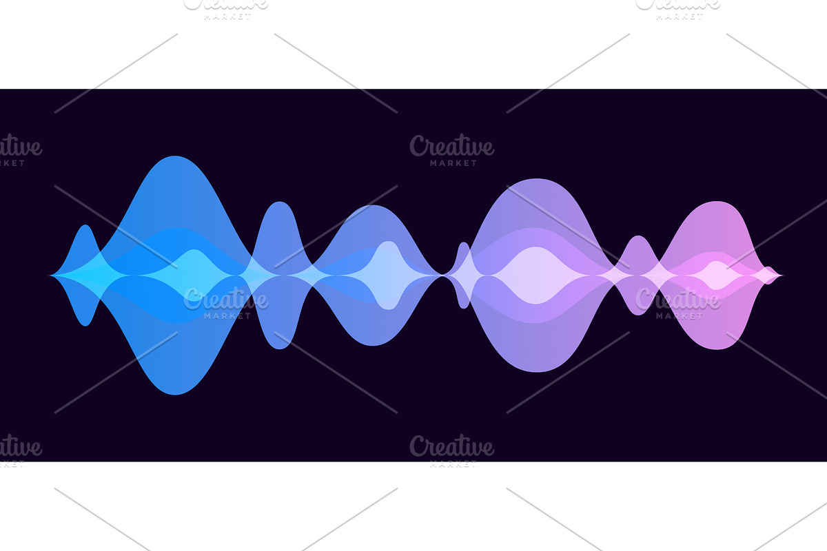 Vector music sound waves, an Illustration by Things for designers