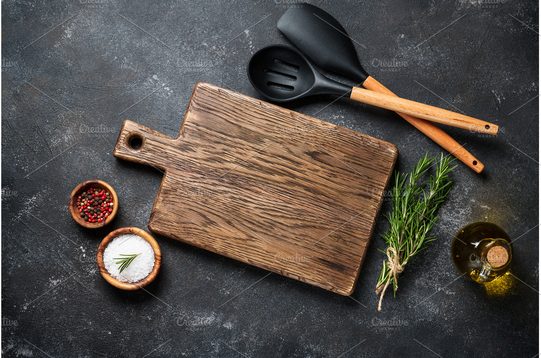 Spices and herbs with craft cutting, a Food & Drink Photo by Nadia-nb