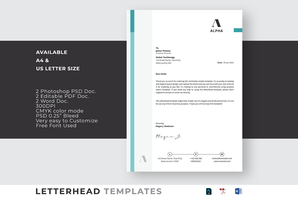 Letterhead, a Stationery Template by Amit Debnath (Photo 1 of 6)
