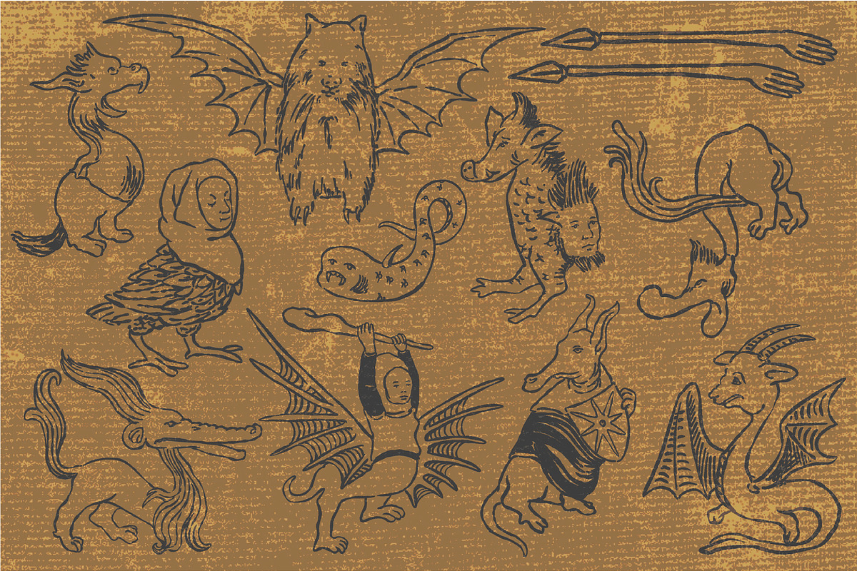 Hand-Drawn Medieval Vector Bundle, a Decorative Illustration by Rusted Works (Photo 2 of 7)