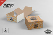 Square Fold Out Box Packaging Mockup, a Cups & Container Mockup by INCDesign (Thumbnail 1 of 6)