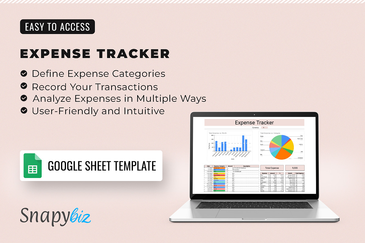 Income - Expense Tracker Spreadsheet, a Templates & Theme by Snapybiz (Photo 2 of 10)