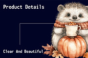 Autumn Cute Hedgehog Sublimation, an Illustration by CitraGraphics (Thumbnail 5 of 6)