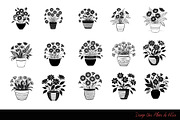Flower Silhouette Vector Set, an Object Graphic by Une Affaire de Filles (Thumbnail 3 of 3)