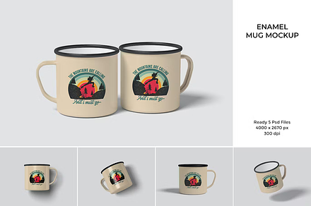 Enamel mug Mockup