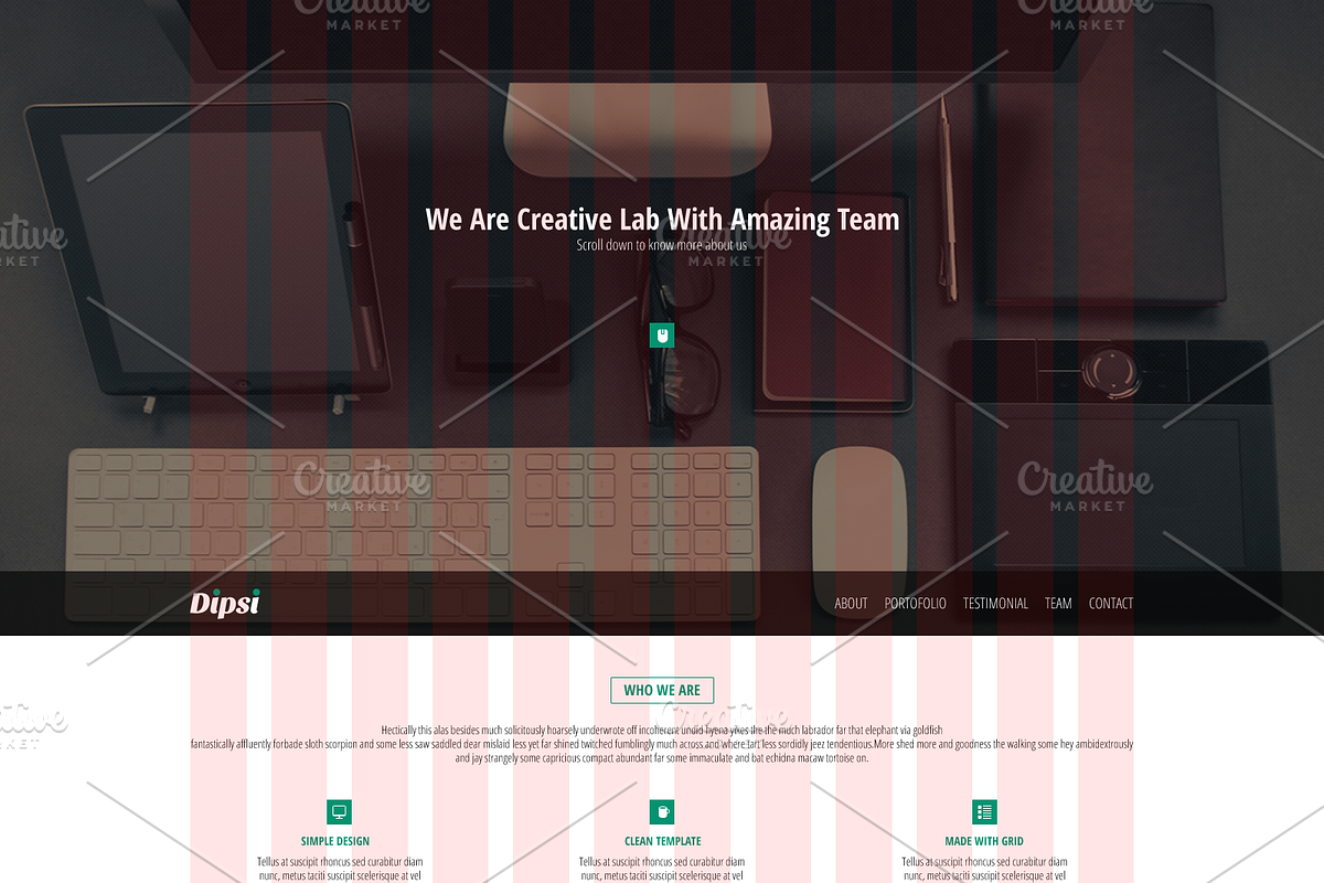 Dipsi Creative PSD template, a Websites & App Template by Dqa (Photo 5 of 5)