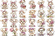 Whimsical Funny Spring Dogs Clipart, an Illustration by DreamPrint404 (Thumbnail 2 of 6)