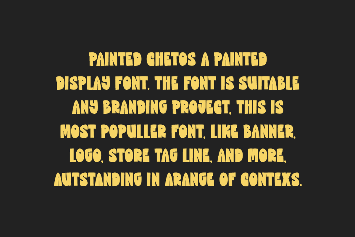 Painted Chetos - Paint Font, a Sans Serif Font by Iqsiart Studio (Photo 2 of 6)
