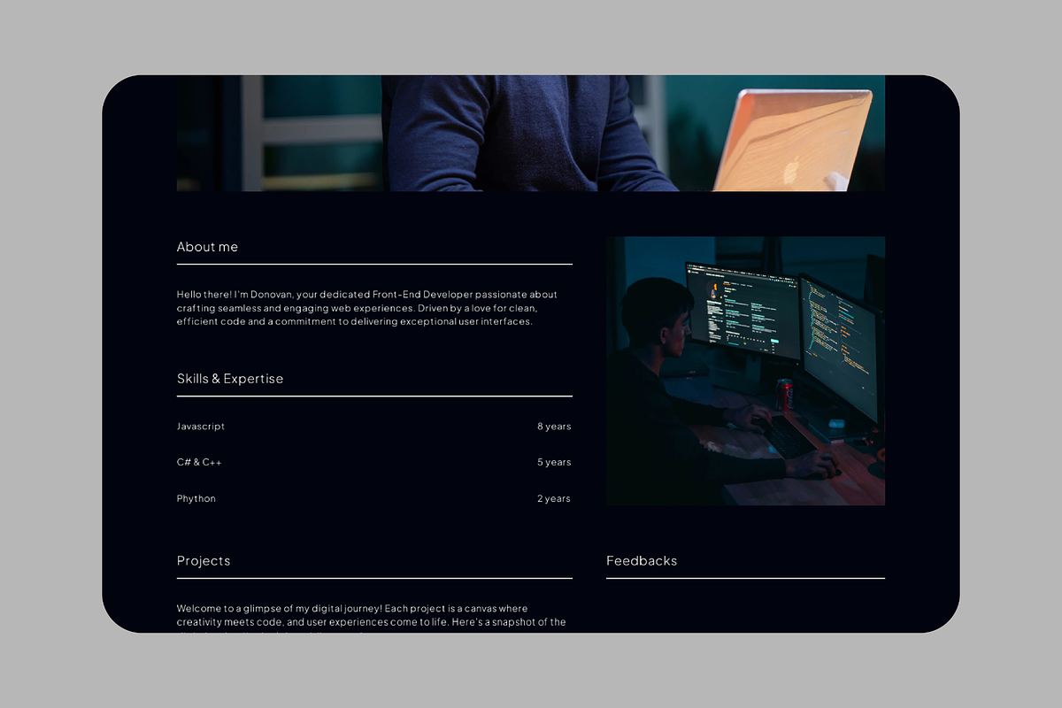 Donovan - Framer Template, a Websites & App Template by BiancaXavier (Photo 3 of 4)