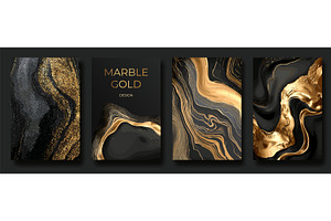 Golden marble posters. Gold liquid, an Illustration by Stock-Smart-Start