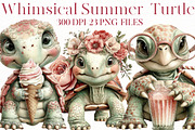 Whimsical Summer turtle Clipart, an Illustration by Designworld (Thumbnail 1 of 8)