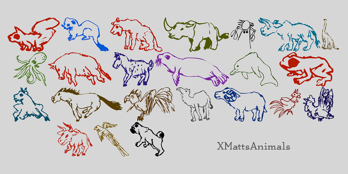 XMattsAnimals, a Symbol Font by Ingrimayne Type (Photo 3 of 4)