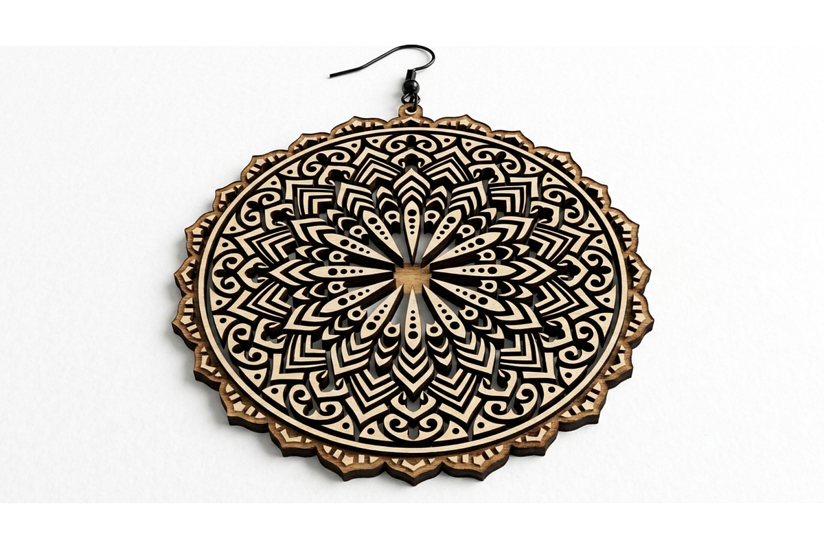 Mandala Earring Art SVG, an Object Graphic by hafijul (Photo 8 of 11)