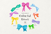 Cute Watercolor Bows, an Illustration by Eomoiart (Thumbnail 1 of 3)