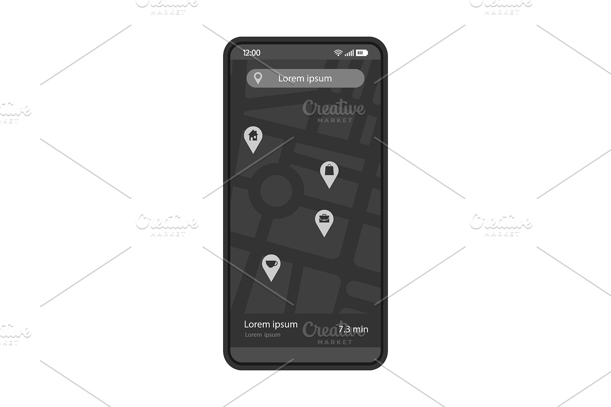 GPS navigation app interface, a Graphic by IMG Visuals