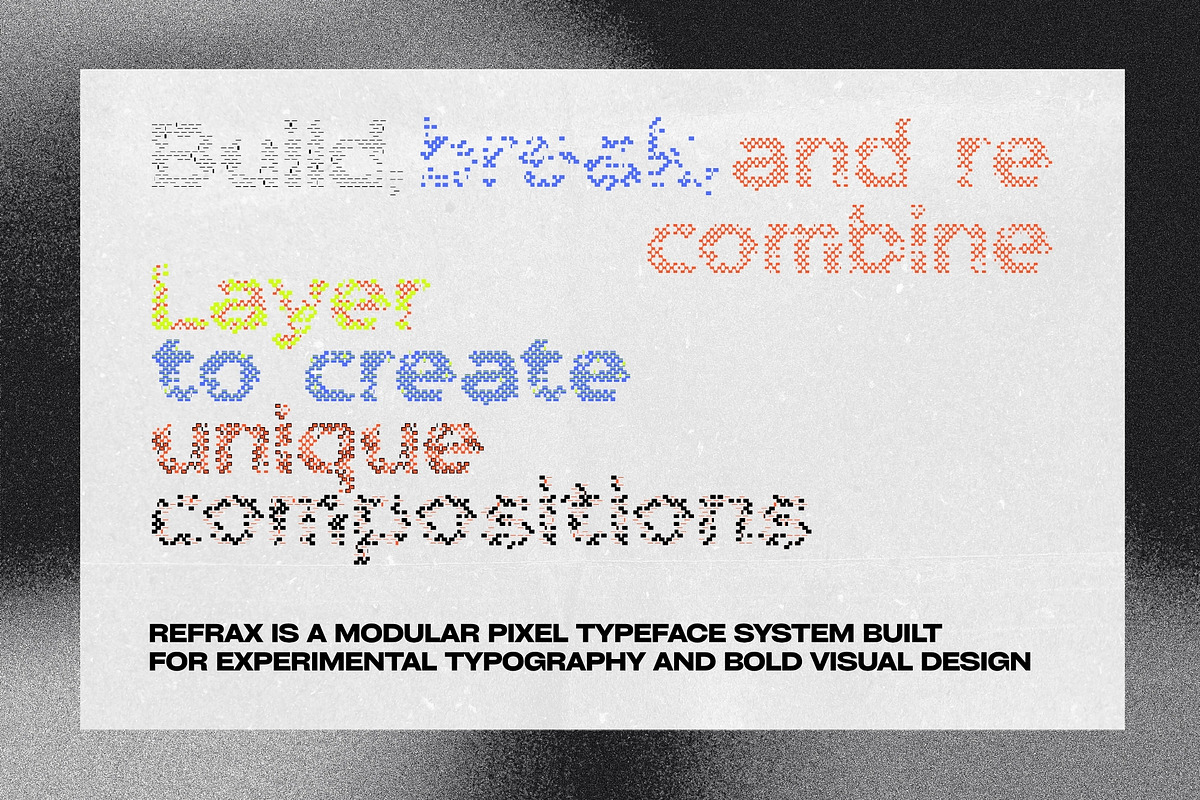 Refrax: Modular Pixel Font System, a Sans Serif Font by Anastasiia VNSK (Photo 5 of 14)