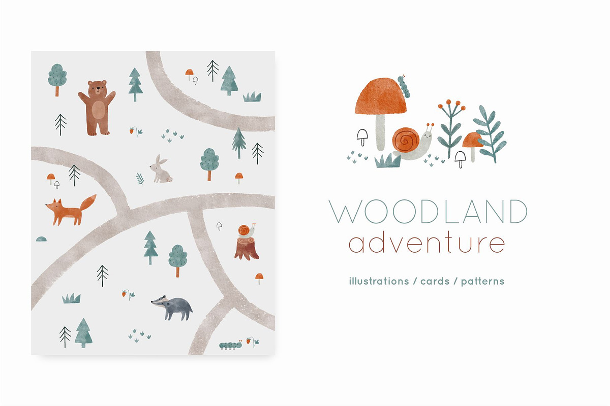 Watercolor woodland adventure, an Animal Illustration by Cute And Wild (Photo 1 of 5)